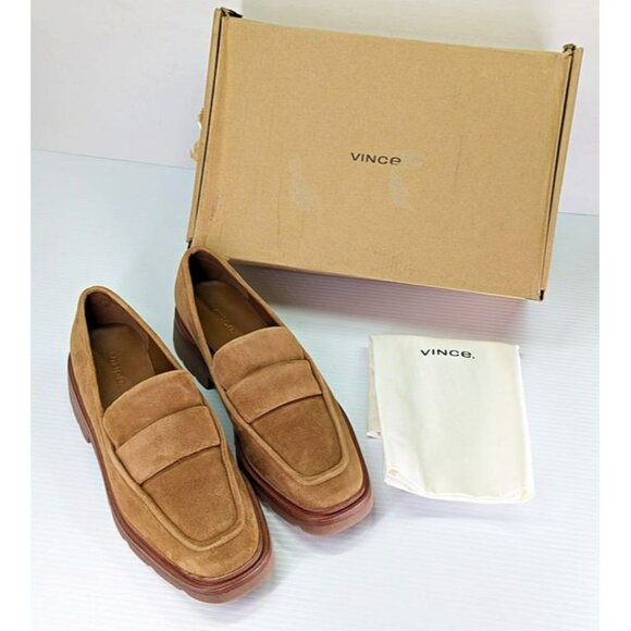 Vince Women's Robin Slip On Loafers Light Fawn Suede Leather Size 9 (MSRP $350) - Picture 2 of 11